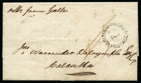 Stamp of Ceylon 1848 (Mar 24) Entire from Colombo to Calcutta with