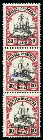 Stamp of Tanganyika » Mafia Island British Occupation » 1915 (Jan) "G. R. / MAFIA" Type 1 Overprint in Reddish Violet 1915 (Jan) 30h black and carmine, mint vertical st