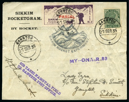 1934-35, Sikkim Rocket Experiment, group of three 