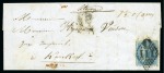 1857 Pair of covers from Pondicherry to Karikal wi