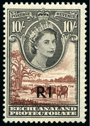 1961 1R on 10c (type 1) mint nh, very fine (SG £35