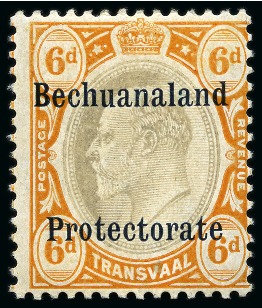 Stamp of Bechuanaland » British Bechuanaland Postal Fiscals: 1910 6d Black & Brown Orange, mint
