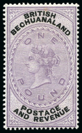 Stamp of Bechuanaland » British Bechuanaland 1888 (Jan) £1 Lilac & Black, mint og, light horizo