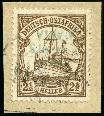 Stamp of Tanganyika » Mafia Island British Occupation » 1915 (May) "G.R. - POST - 6 CENTS - MAFIA" Type 2 Overprints 1915 (May) 6c on 2 1/2h brown, overprinted in blui