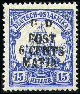 1915 (May) 6c on 15h ultramarine, overprinted in b