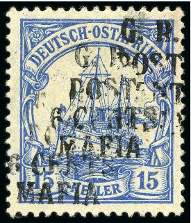 1915 (May) 6c on 15h ultramarine, overprinted in b