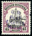 Stamp of Tanganyika » Mafia Island British Occupation » 1915 (May) "G.R. - POST - 6 CENTS - MAFIA" Type 2 Overprints 1915 (May) 6c on 45h black and mauve, overprinted 
