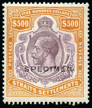 1921-33 $500 Purple & Orange-Brown with SPECIMEN o