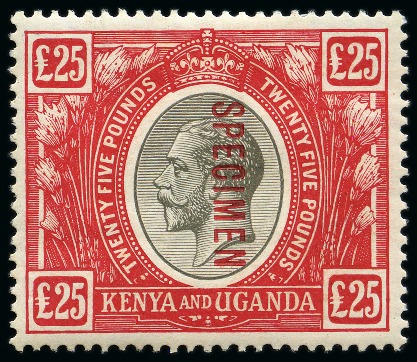 Stamp of Kenya, Uganda and Tanganyika » Kenya, Uganda and Tanganyika 1922-27 £25 Black & Red with SPECIMEN ovpt, mint h