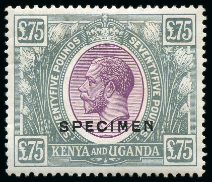 Stamp of Kenya, Uganda and Tanganyika » Kenya, Uganda and Tanganyika 1922-27 £75 Purple & Grey with SPECIMEN ovpt, mint