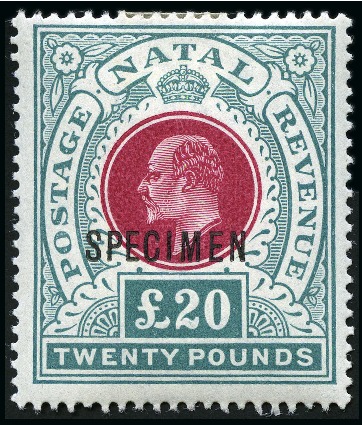 1902 £20 Red & Green with SPECIMEN ovpt, mint hr, 