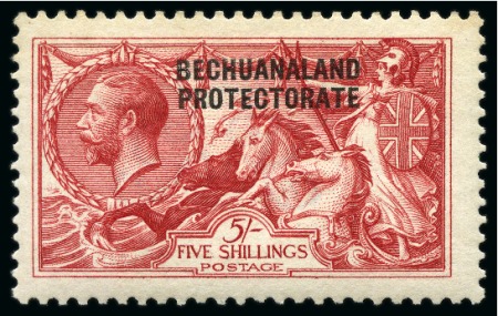 Stamp of Bechuanaland » British Bechuanaland 1914-23 5s Rose-Carmine with overprint double (one