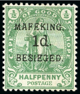 1900 1d on COGH 1/2d Green, mint og, reverse with 