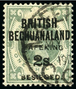 1900 2s Sans-Serif ovpt on GB 1s green with Mafeki