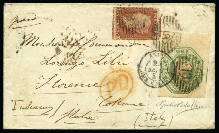 1855 (Sep 24) Envelope from London to Italy with 1
