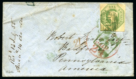Stamp of Great Britain » 1847-54 Embossed 1855 (Jun 29) Envelope form Dalkey, Ireland, trans
