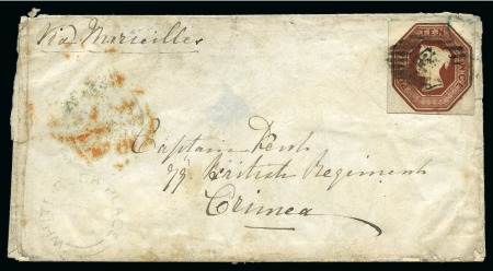 Stamp of Great Britain » 1847-54 Embossed 1854 (Dec 24) Envelope to the CRIMEA with 1848 10d