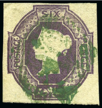 1854 6d Mauve with fine to good margins, indistinc