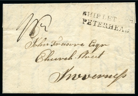 Stamp of Great Britain » Postal History » Pre-Adhesive & Stampless 1827 (Jun 19) Entire from Archangel, Russia, to In