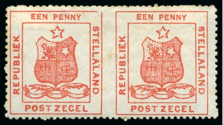 Stamp of Bechuanaland » Stellaland 1884 1d Red imperf. between horizontal pair, types