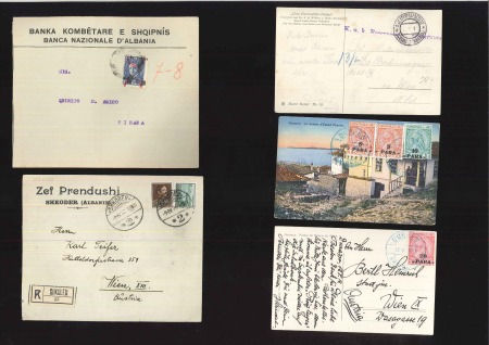 Stamp of Albania 1912-1982, Lot of about 90 covers, cards, postal stationery (used & unused), etc.