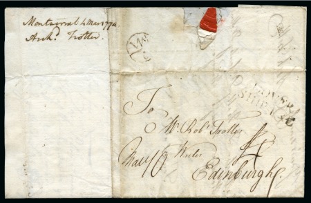 Stamp of Montserrat 1774 Entire to Scotland with ms notation on inner sideflap: "Montserrat 4 Mar 1774 / Arch. Trotter"
