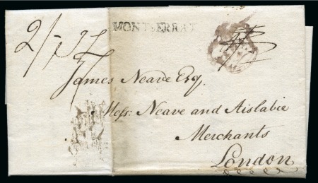 Stamp of Montserrat 1791 (Jun 28) Entire to wine merchants in London w
