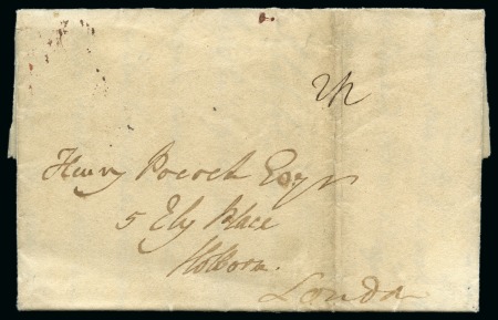 Stamp of Montserrat 1816 (Aug 16) Entire to London with ms rate "2/2" 