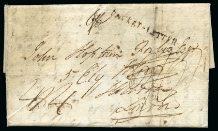 1821 (Aug 12) Entire to London with ms rate "6/6" 