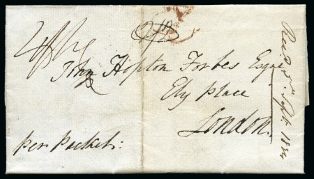 Stamp of Montserrat 1834 (Jul 10) Entire to London with ms rate "2/2" 