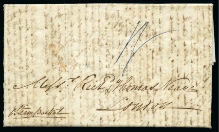 Stamp of Montserrat 1845 (Oct 27) Entire to London with "MONTSERRAT" l