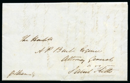 Stamp of Montserrat 1850 (Mar 16) Entire to St. Kitts, datelined "Mont