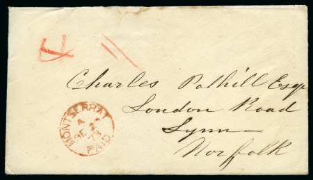 Stamp of Montserrat 1873 (Dec 29) Envelope to the UK with "MONTSERRAT 