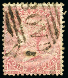 Stamp of Montserrat 1857 GB 4d Rose with neat "A08" numeral (type O1),