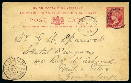 Stamp of Montserrat 1895 (Feb 6) Leeward Islands 1d postal stationery 