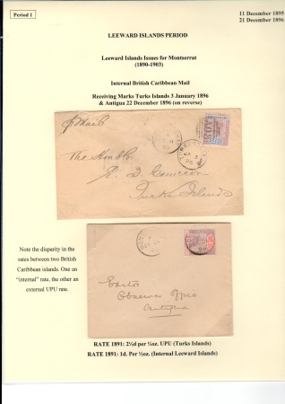 Stamp of Montserrat 1895 & 1896 Pair of covers with Leeward Islands fr