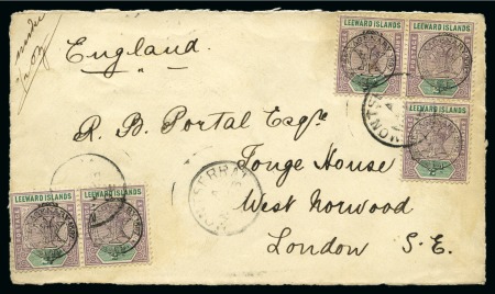 Stamp of Montserrat 1898 (Nov 23) Front to London with Leeward Islands