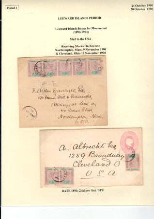 Stamp of Montserrat 1900 Pair of covers to the USA with Leeward Island