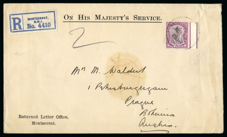 Stamp of Montserrat 1914 (Mar 11) OHMS envelope from the Returned Lett