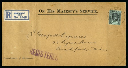 Stamp of Montserrat 1914 (May 9) OHMS envelope from the Commissioner o