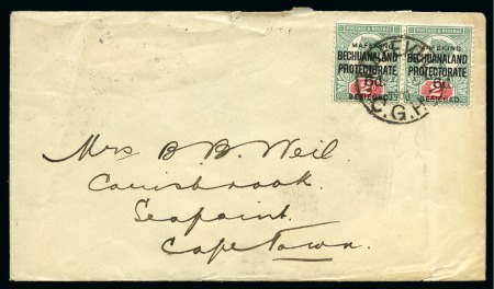Stamp of South Africa » Mafeking 1900 6d Sans-Serif ovpt on GB 2d green & carmine t