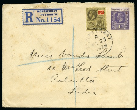 Stamp of Montserrat 1929 (May 23) Leeward Islands KGV 1d violet postal