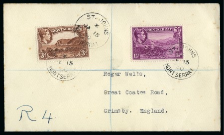 Stamp of Montserrat 1940 (Jan 15) Envelope sent registered to England 