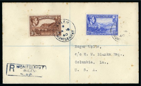 Stamp of Montserrat 1940 (Jan 16) Envelope sent registered to USA with