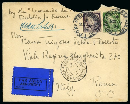 Stamp of Ireland » Airmails 1934 (May 25) Special flight Dublin-Rome by pilots C.Sabelli and G.R. Pond following the interruption of the non-stop flight attempt NEW-YORK to ROME in June 1934