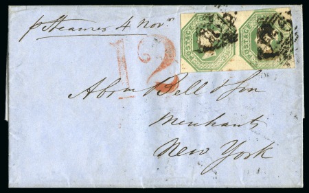 Stamp of Great Britain » 1847-54 Embossed 1847 (Nov 2) Wrapper from Cork, Ireland, transatla