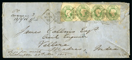 Stamp of Great Britain » 1847-54 Embossed 1855 (Nov 19) Envelope (backflap with badge of the