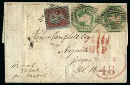 Stamp of Great Britain » 1847-54 Embossed 1852 (Oct 21) Wrapper from Belfast, Ireland, trans