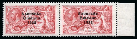 Stamp of Ireland » 1922-23 Thom Three-Line Overprints (T47-T61) 1922-23 Thom 5s with "accent reversed" variety in 