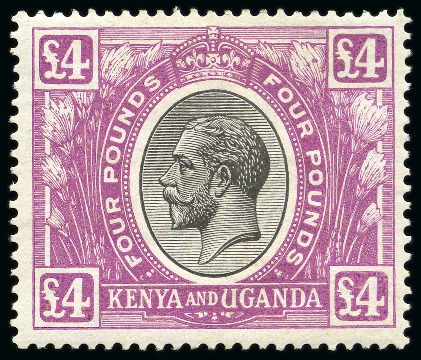 Stamp of Kenya, Uganda and Tanganyika » Kenya, Uganda and Tanganyika 1922-27 £4 Black & Magenta, wmk Multiple script CA